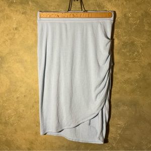 Wilfred Free Tyra Ruched Knit Faux Wrap Skirt